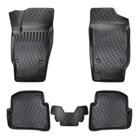 Set covorase auto cauciuc Skoda Fabia 3 2014-2021 forma tavita - Img 1