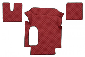 Set covorase camion, piele ecologica compatibil cu MAN TGA Rosu, MANUALA, cabina mare - Img 1