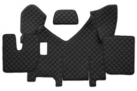 Set covorase camion, piele ecologica compatibile cu IVECO STRALIS 2012->, HI-WAY MANUAL, cu frigider, Negru