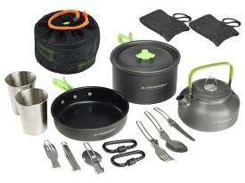 Set de gatit pentru camping, 15 piese - Img 1