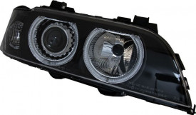 Set Faruri Angel Eyes compatibil cu BMW Seria 5 E39 Sedan Touring 1996-2003 Editie Negru Gri - Img 2