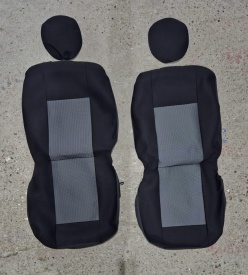 Set huse auto pentru scaune auto unioversale, fata-spate, material textil negru - Img 4