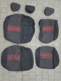 Set huse auto pentru scaune, VW GOLF IV 1998-2005, material textil negru cu rosu, Lichidare stoc! - Img 4