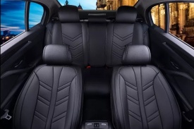 Set huse scaune auto compatibil FORD KUGA 2008-2012, fata-spate, piele ecologica neagra