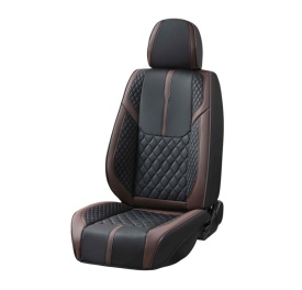 Set huse scaune auto compatibil Renault Fluence 2009-2016, fata-spate,Piele ecologica Negru cu maro - Img 2