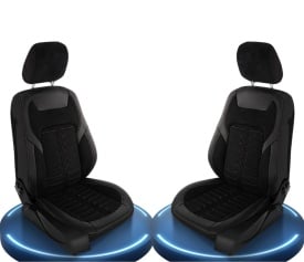 Set huse scaune auto compatibil VW Golf VII 2012-2019, fata-spate, piele ecologica cu imitatie de alcantara, negru - Img 4