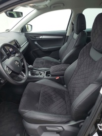 Set huse scaune auto, dedicate Skoda Karoq 2017->, piele ecologica cu textil, negru, Lichidare de stoc! - Img 2