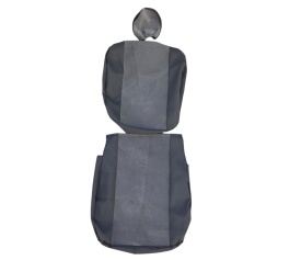 Set huse scaune auto fata 2+1 compatibile cu VW Crafter 2017->, material textil, negru cu gri, Van, Doka - Img 3
