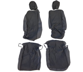 Set huse scaune auto fata 2+1 compatibile cu VW Crafter 2017->, material textil, negru, Van, Doka - Img 3