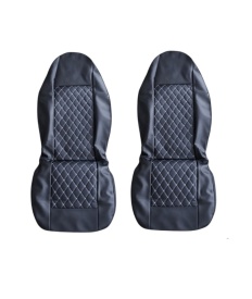 Set huse scaune auto universale cu tetiera integrata, material piele ecologica, culoare neagra, pentru fata - Img 3