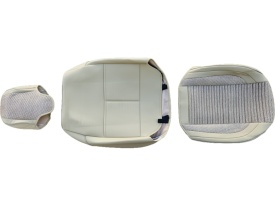 Set huse scaune auto universale, piele ecologica bej cu material textil bej, fata-spate - Img 7