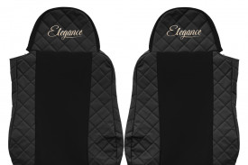 Set huse scaune camion compatibil cu DAF XF95 XF105 CF LF 1997-2013, Negru, piele ecologica cu velur - Img 2
