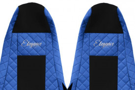 Set huse scaune camion compatibil cu SCANIA Seria R G P 2013-2016, Negru cu albastru, piele ecologica cu velur, tetiere integrate, cabina STREAMLINE - Img 4