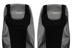 Set huse scaune camion compatibile cu DAF XF105 XF106 2012-> negru cu gri, piele ecologica cu velur - Img 2