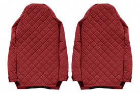 Set huse scaune camion compatibile cu IVECO STRALIS 2002-> ROSU, piele ecologica cu velur - Img 3