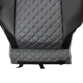 Set huse scaune camion compatibile cu MAN TGX II 2021->, piele ecologica negru cu gri - Img 5