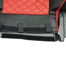 Set huse scaune camion compatibile DAF XF euro 6 2012->, piele ecologica negru cu rosu - Img 5