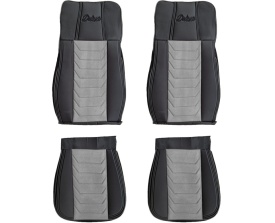 Set huse scaune camion compatibile MERCEDES ACTROS MP4 MP5 2011-> negru cu gri, piele ecologica cu catifea - Img 2