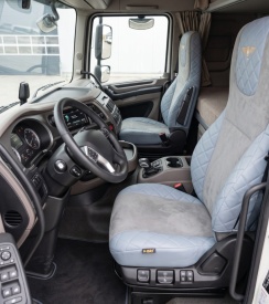 Set huse scaune camion DAF XF105 XF106 2012-> euro 6, culoare gri, piele ecologica cu velur - Img 3