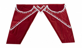 Set perdele Premium cabina camion, universal compatibil cu MAN, culoare rosu