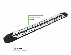 Set praguri laterale din aluminiu cu suporti compatibil VW T5, T6, T7 caroserie lunga 2003->, TrimLine Alu Design - Img 3