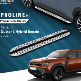 Set praguri trepte laterale cu suporti compatibil Dacia Duster 2024->, Proline V1 Design - Img 3