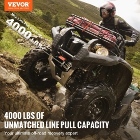 Troliu electric Vevor P3000-1C, 12V pentru ATV off-road 1.3 hp, greutate remorcata 1800 kg, cablu otel - Img 4