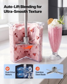 Aparat de inghetata 7 in 1, aparat de inghetata de casa cu amestecare si rotire rapida pentru o textură fina si cremoasa, sorbet, milkshake, iaurt inghetat si inghetata usoara - Img 2