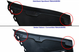 Bara Fata compatibil cu AUDI A3 8V 2012-2015 Sedan Saloon Convertible RS3 Brilliant Black Design - Img 7