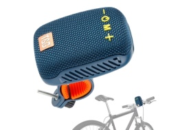 Boxa Bluetooth portabila cu radio, slot pentru card de memorie, USB AUX si suport pentru bicicleta, motocicleta, albastra - Img 8