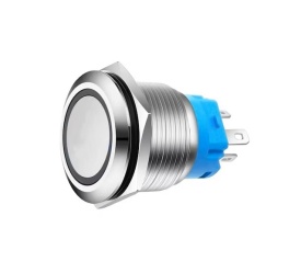 Buton push cu revenire, 12V, LED alb, bucata - Img 4