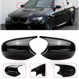 Capace oglinda compatibile cu BMW seria 1 E87 2007-2010, seria 3 E90 E91 2008-2011, E92 E93 2010-2013 Negru lucios M Design, prindere cu clipsuri - Img 3