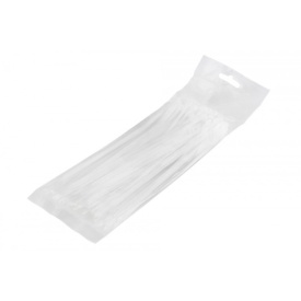 Coliere bride nailon plastic 3,6x200 mm, 100 bucati, culoare alb
