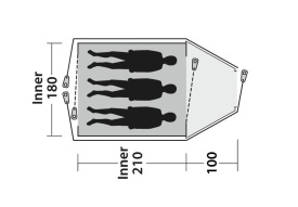 Cort camping tip cupola cu 2 camere, potrivit pentru 3 persoane, 330x200x130 cm, Outwell Tent Cloud 3 - Img 11