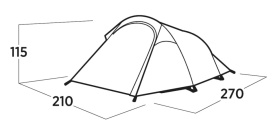 Cort camping tip tunel pentru 3 persoane, Lxlxh 270x210x115 cm, Easy Camp Tent Reindal 3 - Img 7