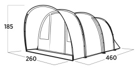 Cort camping tip tunel pentru 4 persoane, Lxlxh 460x260x185mm, Easy Camp Skarvan 4 - Img 7