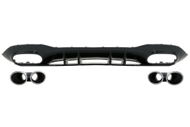 Difuzor Bara Spate compatibil cu Mercedes A-Class W177 Hatchback 2018-> Evacuari Crom