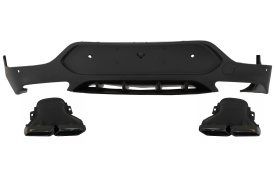 Difuzor Bara Spate compatibil cu Mercedes GLC Coupe C253 Sport Line 2015-2019 GLC63 Design Evacuari Negre