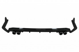 Difuzor Bara Spate cu Ornamente Bara Spate Flapsuri compatibil cu Toyota Corolla XII Sedan 2019-> Negru Lucios - Img 3