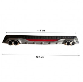 Difuzor bara spate universala , AMG B Design, negru mat cu gri lucios si catadioptru reflectorizant - Img 3