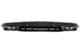 Difuzor compatibil cu Mercedes C-Class W205 S205 (2014-2020) C63S Design cu Ornamente pentru bara AMG Sport Line - Img 2