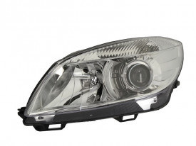Far Stanga H4, electric, cu motor, culoare semnalizator transparent se potrivește SKODA FABIA II 2007-2014