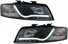 Faruri compatibil cu Audi A4 8E (10.2000-10.2004) Lumini de Zi LED DRL Negru - Img 1
