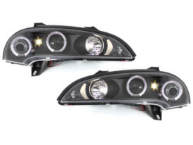 Faruri compatibil cu Opel Tigra (09.1994-12.2000) Angel Eyes Negru - Img 1