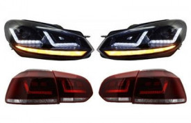 Faruri Osram LED compatibil cu VW Golf 6 VI 2008-2012 cu Stopuri LEDriving Semnal Dinamic - Img 2