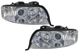 Faruri Xenon compatibil cu AUDI A6 Sedan Avant 2001-2004 Angel Eyes Crom