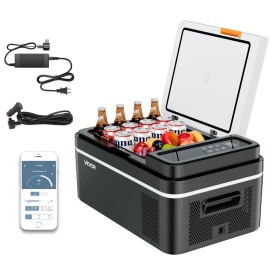 Frigider auto de 20L, voltaj operare 12V 24V DC si 100-240V AC 60W, -20C - 20 grade C pentru exterior, camping, rulote - Img 9