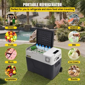 Frigider auto de 30L, cu roti si maner, voltaj operare 12V 24V DC si 100-240V AC pentru exterior, camping, rulote - Img 4