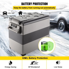 Frigider portabil 55L, frigider auto, 12V 24V 220 V, congelator, pentru camping, camion, barca - Img 8