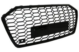 Grila Bara Fata compatibil cu Audi A6 C8 4K 2018-> RS6 Design Negru Lucios - Img 3